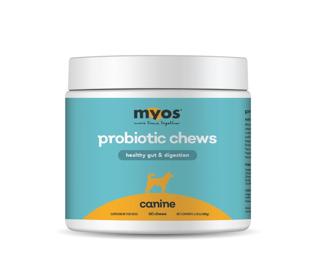 MYOS Probiotic Chew for Hunde - Daglig digestiv støtte, fremmer komplett gut helse, hjelpemidler digestion, forbedrer næringsrik absorpsjon, støtter sunn stool - alt-i-ett Chewable Supplement