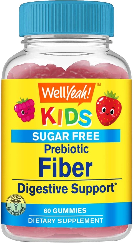 VelJa Sugar Gratis Fiber Gummier For Kids (4g) | Digestive Suppert |Prebiotic Fiber Supplement | 60 Count