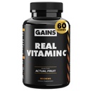 Gevinster i bulk ekte vitamin C, immunstøtte Chewable, naturlige vitaminer med citrus bioflavonoider, hele mat vitamin C Supplement fra plantekilder, vegan kosttilskudd for kvinner og menn, 60 tabletter