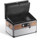 Glossen Medisin Lock Box, Låse medisin boks, sikkerhetslås bokser - middels svart - 12 x 7,68 x 7,87 tommer, førstehjelp nøkkel sikker boks for medisinering