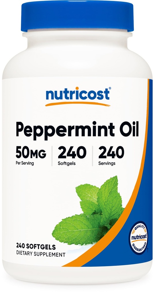 Nutricost Peppermynt Olje Softgels (240 SFG) (50 MG) - Glutenfri, tredjepart testet og GMO gratis