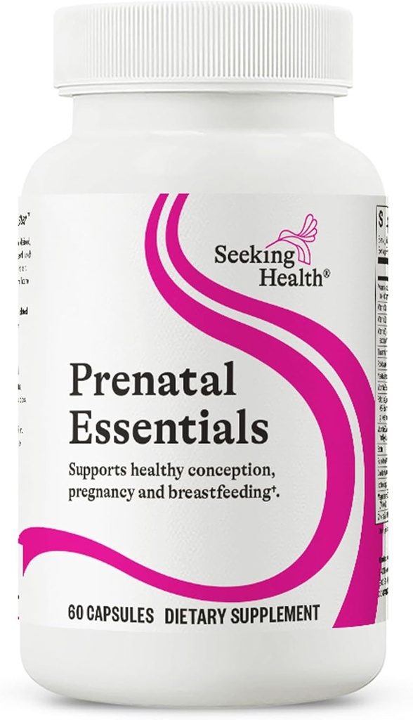 søker helse Prenatal Essentials, metylert biotilgjengelig folat og B12, vitamin D3 og K2, viktige næringsstoffer for å støtte graviditet og amming, vegetarisk (60 kapsler)*