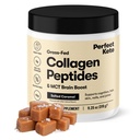 Perfect Keto Collage Peptides Protein pulver med MCT olje, Hydrolysert kollagen, Type I & III Supplement, Glutenfri Gras Fed, Lav carb, Keto kaffe creamer, kollagen for kvinner og menn, Saltet karamell