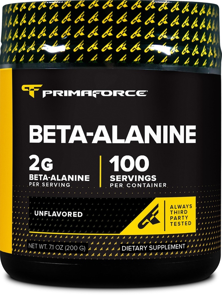 Primaforce Beta Alanine pulver, ikke-flavorert, 200 gram - Glutenfri, ikke-GMO Supplement for menn og kvinner