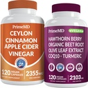 Ceylon Cinnamon (1pk) og Nitric Oxid (1pk) Supplement Bundle - Potent Vitaminer for hjerte, metabolisme, balanse, sirkulerende, lipid og immunstøtte - Ikke-GMO, Vegan, Glutenfri