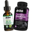 Oregano olje organiske flytende dråper & Charcoal kapsler - olje av Oregano faller tinktur ekstrakt & Charcoal piller for magen gass rengjøring Detox immunstøtte, Digestive Binder - organisk