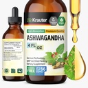 BIO KRAUTER Ashwagandha Liquid Drops - Ashwagandha Supplements for ro - Vegansk Mood Support Drops - alkohol og sukker gratis - 4 Fl.Oz.