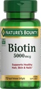 Naturens Bounty Biotin 5 000 mg Caps, 72 ct