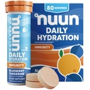 Nuun immunitet Electrolyte Tabletter med vitamin D, C, E, & A, Ginger, Elderbær, Magnesium og 4 andre essensielle elektrolyter, Vegan, Blåbær Tangerine, 8 Pack (80 Serveringer totalt)