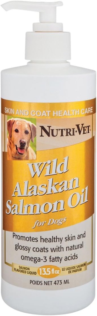 Nutri-Vet Wild Alaskan lakseolje for hunder, 13.5-Ounce