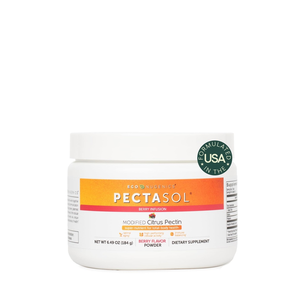 PectaSol Modified Citrus Pectin – 184g Berry pulver – Total-Body Helse Supplement for å støtte hjertet, immunsystemet, inflammasjonsrespons og sunn aldring + opprettholde sunne galektin-3 nivåer