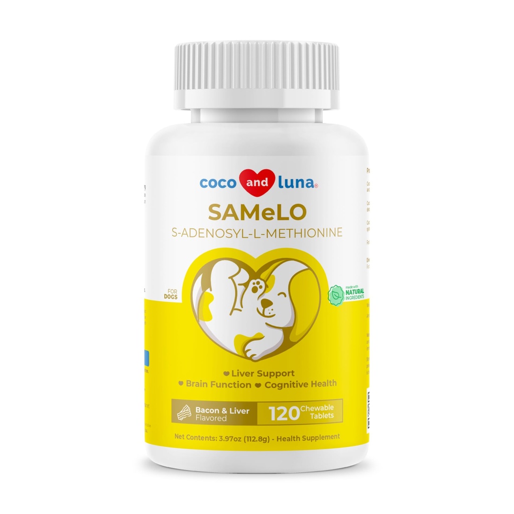 Det samme gjelder hunder - 120 Chewable Tabletter - S-Adenosyl-L-Methionine, Liver Supplement - Hjernehelse, fremmer kognitiv støtte, Liver Support (Same Tablet)