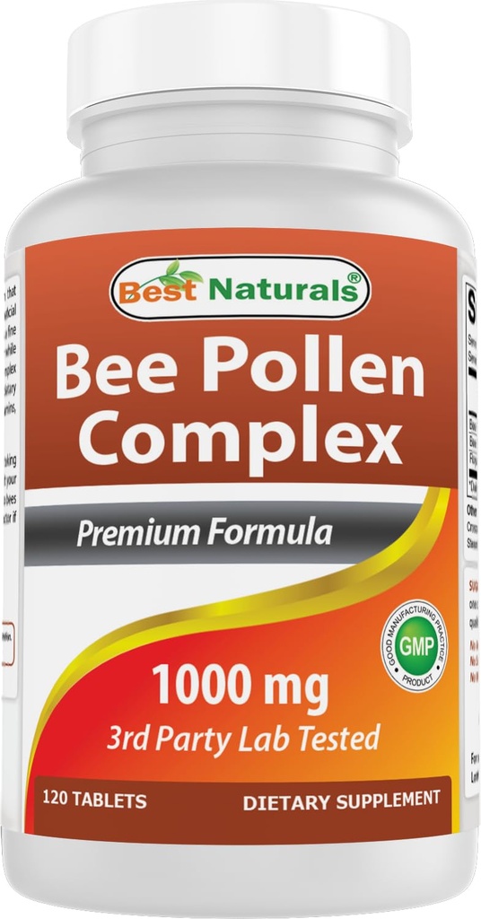 Best Naturals Bee Pollen Complex 1000 mg 120 tabletter