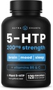 NutraChamps 5-HTP 200mg, 120 vegansk kapsler, ren 5HTP 100mg Plus co-faktor vitamin B6 & vitamin C