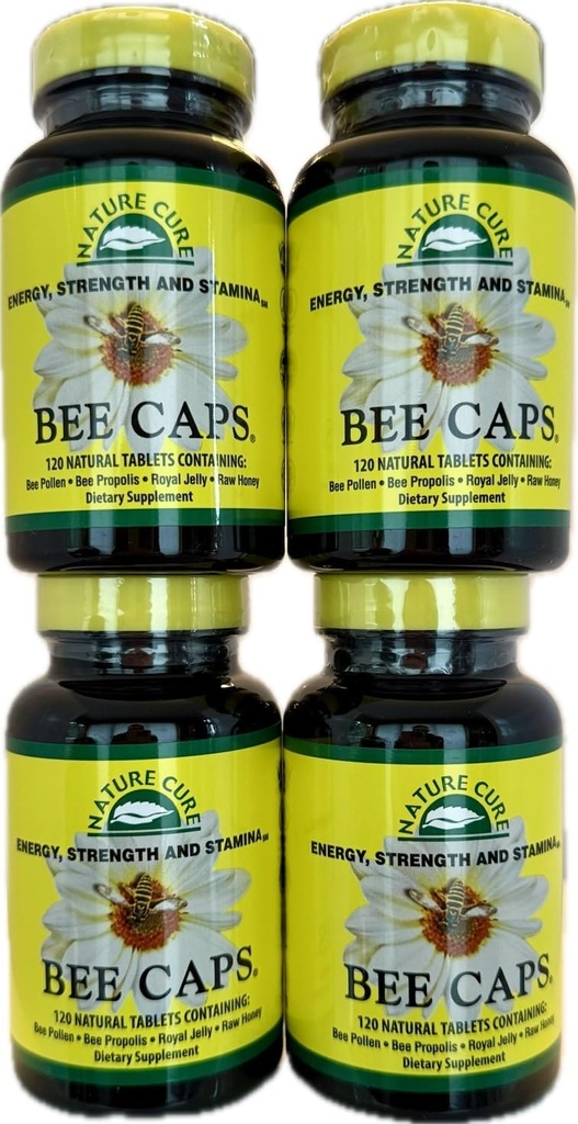Original Bee Caps i brune flasker - 4 pakke - 120 greve hver flaske