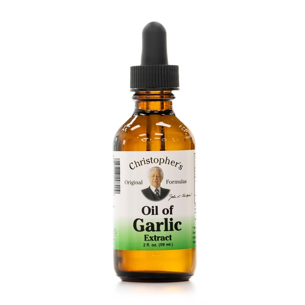 Christophers opprinnelige formler olje av hvitløk ekstrakt 2 ovner - pakke med 1 - Premium Herbal Supplement - kaldpresset og ren flytende hvitløkolje