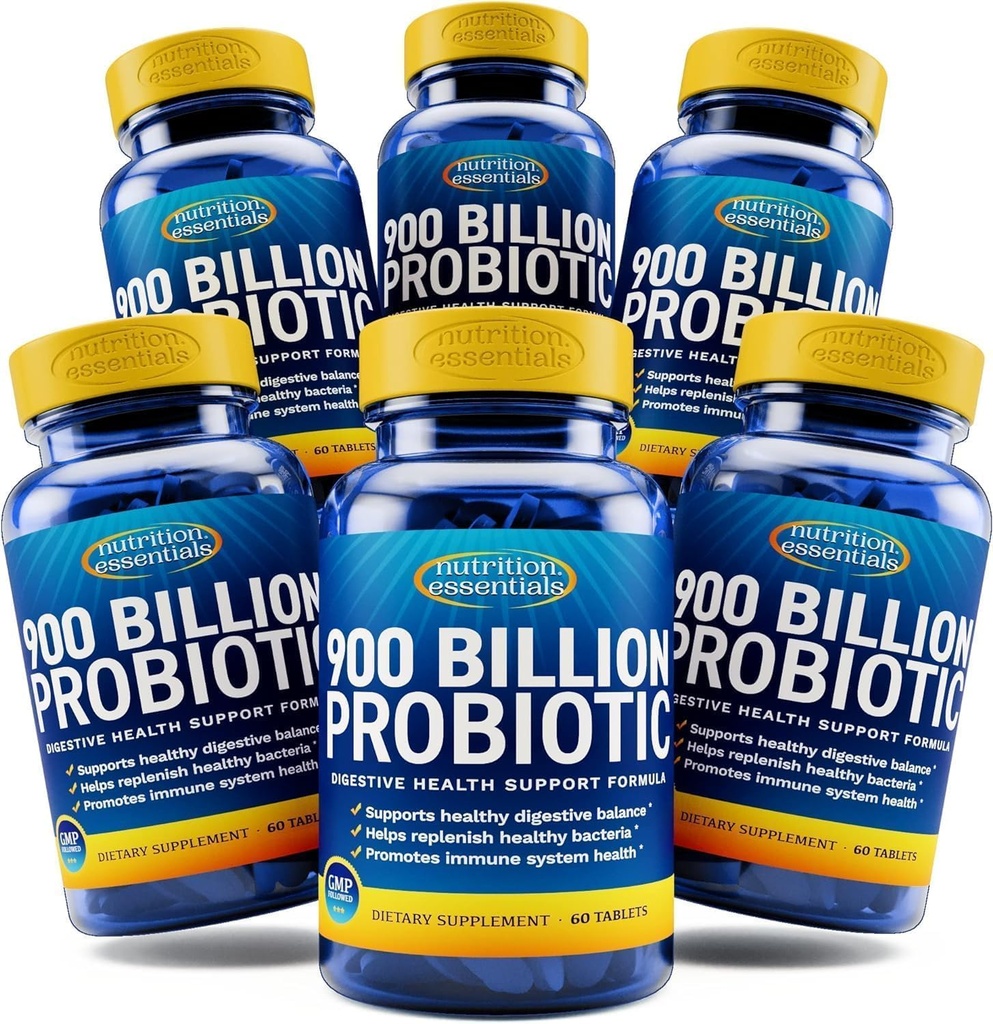 Probiotiske kosttilskudd + Probiotika for kvinner og menn med Lactase Enzyme + Nootropic Brain Support Supplement