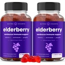 NutraChamps Elderberry Gummies, Sambucus Elderberry Gummies for voksne og barn, Vitamin C, Propolis & Echinacea, Maks styrke immunstøtte Gummies, Natural Berry Flavor, 120 Gummies (Pack of 2)