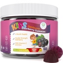 Rense livet sukker-fri barn eldrebær gummier med vitamin C & sink - Daglig immun støtte Supplement for barn, Sambucus antioksidant, Vegan, 60 Ct