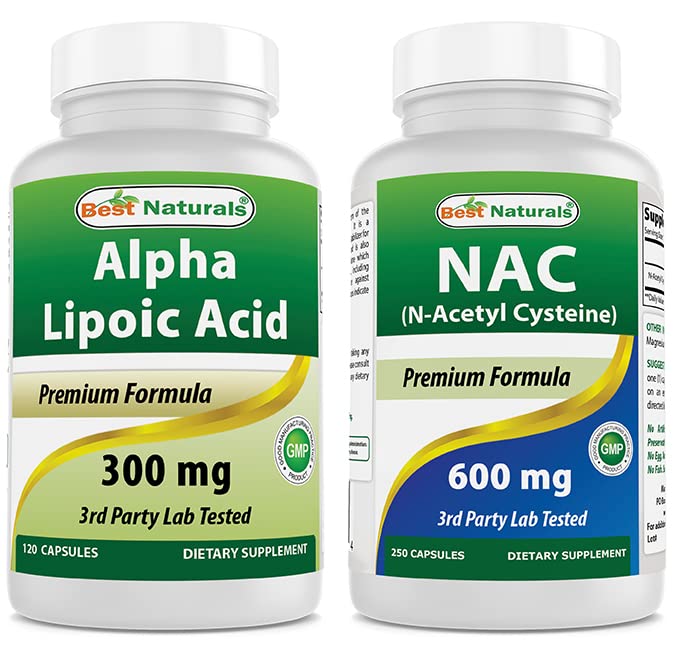 Beste Naturals Alpha Lipoic Acid 300 mg og NAC 600 mg