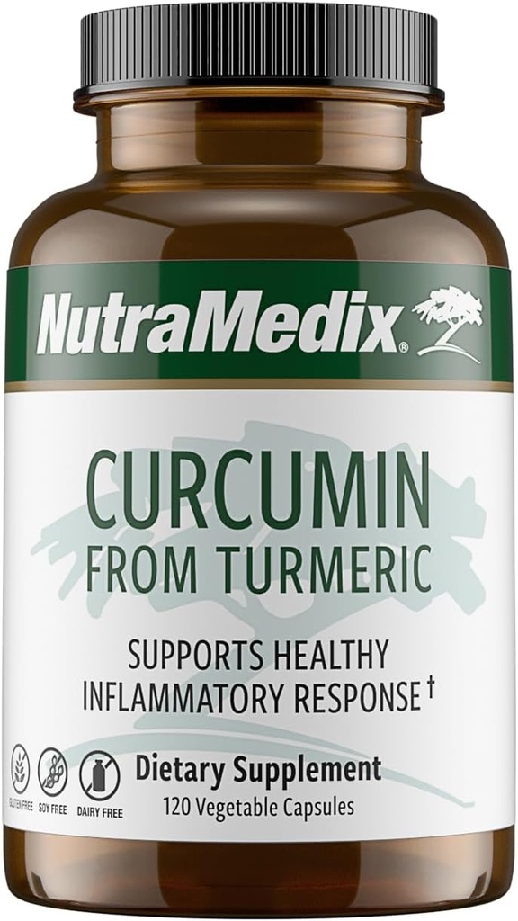 NutraMedix Curcumin - 500mg Turmeriske kapsler - fremmer en sunn inflammatorisk respons, immunsystem, hjerne, hjerte og lever støtte (120 kapsler)