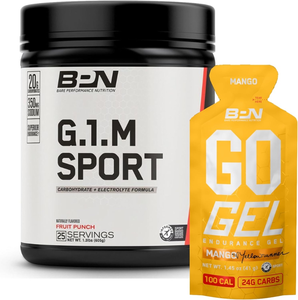 BARE PERFORMANCE NUTRITION BPN G.1.M. Sport Endurance Trening Drivstoff & Go Gel Endurance Gel Mango Bundle
