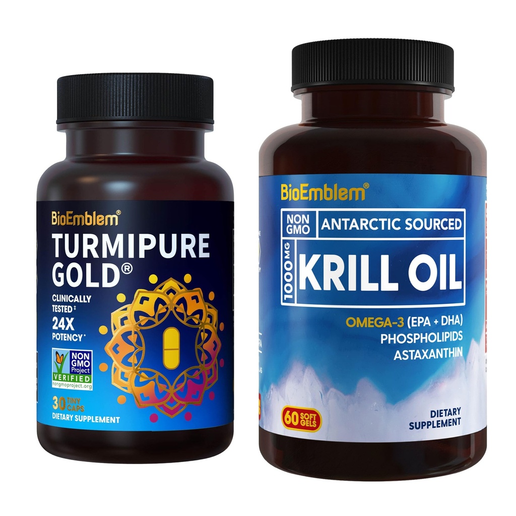 BioEmblem Antarktis krill olje Supplement gurkemeie curcumin med klinisk studert TurmiPure