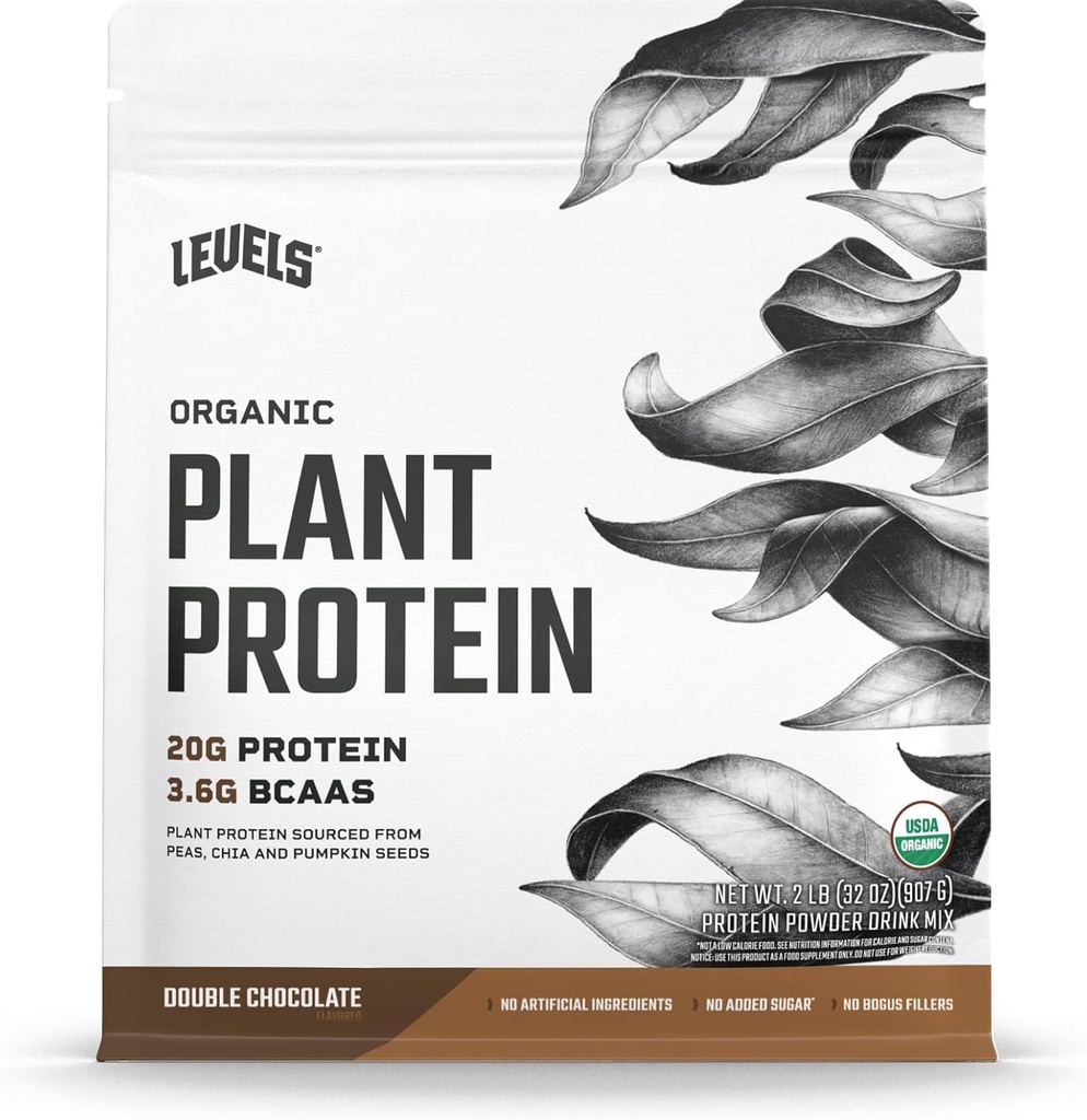 Nivåer organisk planteprotein, 20G protein, ingen kunstige stoffer, dobbel sjokolade, 2LB