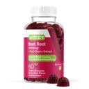 Viteey Beet Root Gummies 4000mg med Tart Cherry - for sunn blodtrykksstøtte - Vegan, Gelatinfri, Glutenfri - Tastig Chewable Berry Beet Flavored Gummy