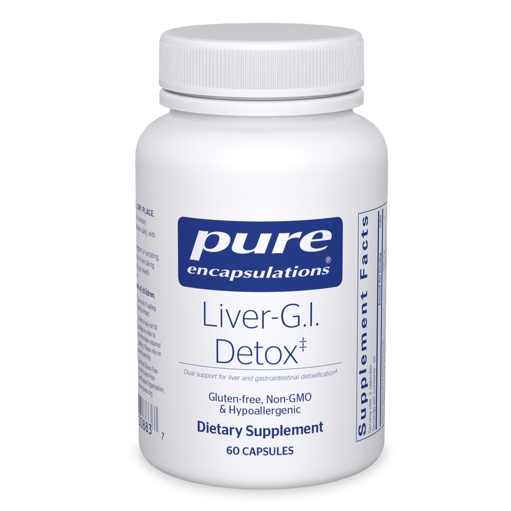 Ren innkapslinger Liver-G.I. Detox - Liver Cleanser & GI Detox* - med Alpha Lipoic Acid & Curcumin Extract - Glutenfri & Ikke-GMO - 60 Kapsler