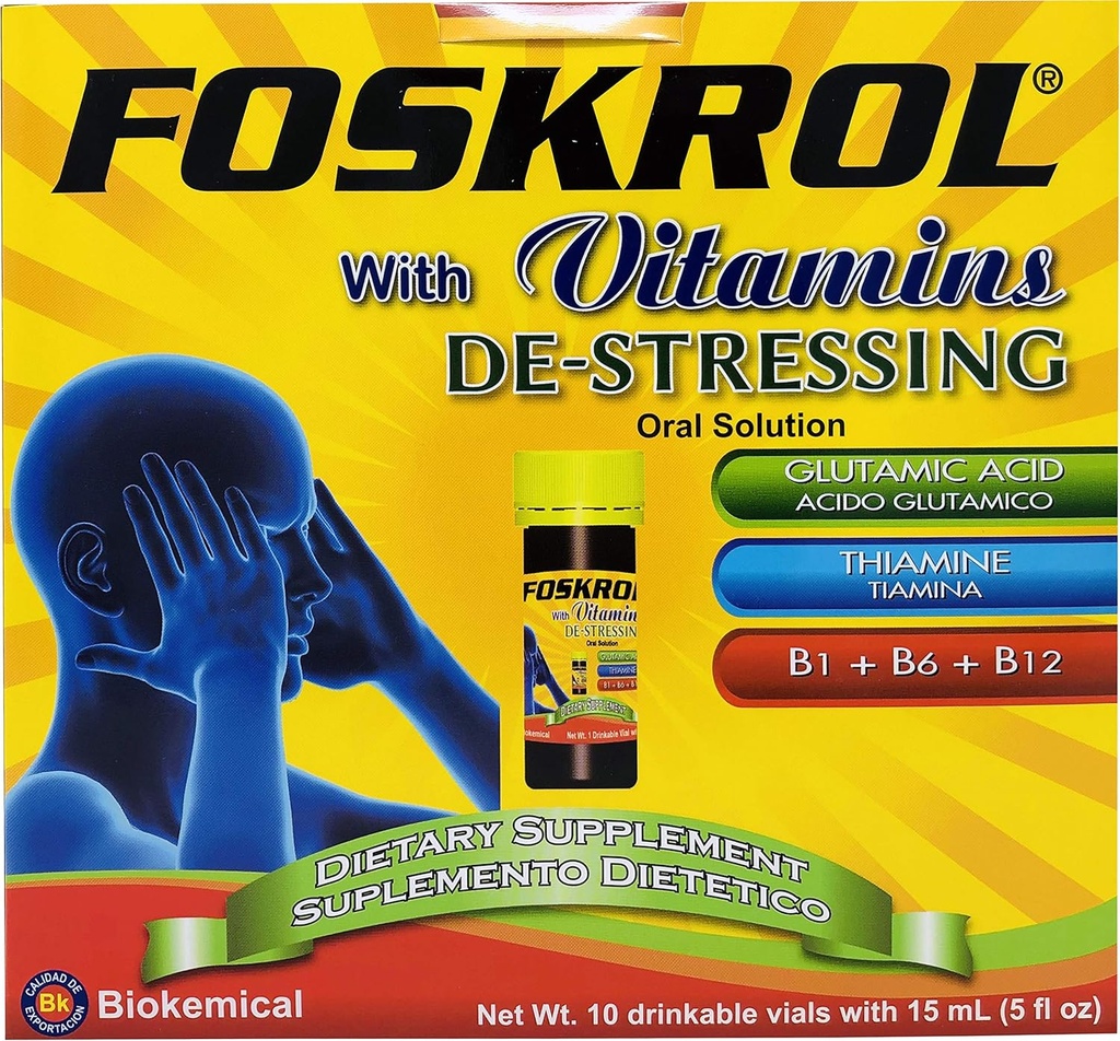 med vitaminer destressing - 10 greve vital - B vitaminer og glutamsyre - biokemisk (10 vialer - destressing)