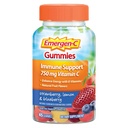 Emergen-C 750mg Vitamin C Gummies for voksne, immun støtte Gummies, Glutenfri, Jordbær, sitron og blåbær Flavors - 45 Count
