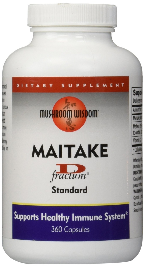 MUSHROOM WISDOM Maitake Mushroom Extract D-Fraksjon 360 kapsler