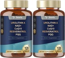 Totaria Urolithin A Supplement 1000 mg med NAD,CoQ10,Supplement for kvinner 120 Softgels for muskel energi antioksidanter (pakke med 2)