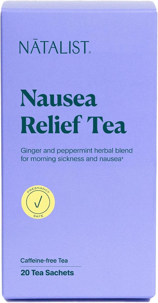 NATALIST Sorg Relief Te Ease Graviditet morgen sykhet beroligende plantebasert komfort blanding for kvinner - Digestive Soothing Organic Ginger & Peppermynt - Vegansk, Glutenfri, Koffeinfri - 20 poser
