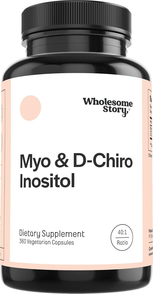 Helsom historie Myo-Inositol & D-Chiro Inositol Supplement for kvinner | Fertilitet Kosttilskudd for Hormonal Balance & Ovarian Helsestøtte | Myoinositol | Ideell 40:1 Ratio | 90 Serveringer