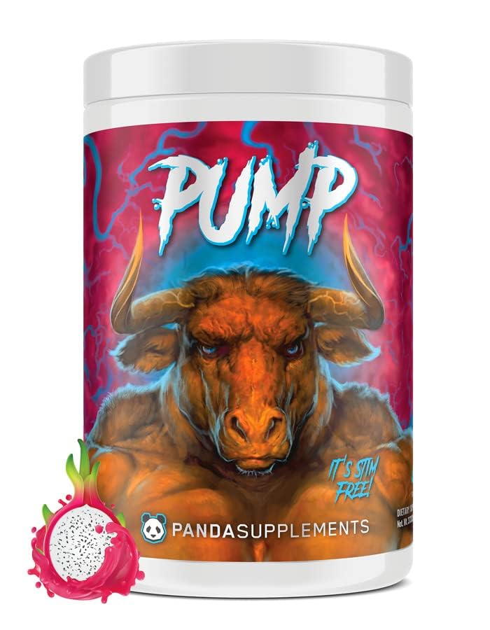 Underground Bio Labs Panda Supps Pump, Pre-Workout, No-Clump Formula w/10G L-Citrulline Malate, Alpha GPC, Lions Mane,CognatiQTM,VasoDrive-AP® 40 Scoops (Rainbow Dragon Fruit)
