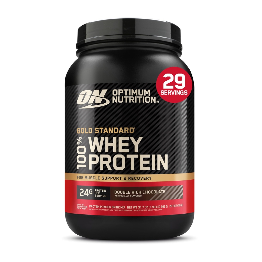 Optimum Nutrition Gold Standard 100% Whey Protein Powder, dobbelrik sjokolade 1,98 pund (Packing May Vary)
