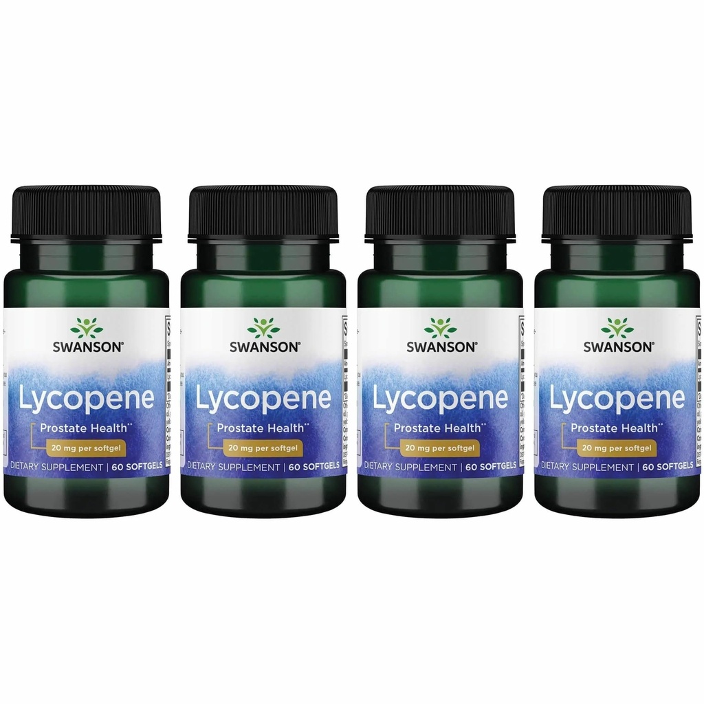 Swanson Lycopen - naturlige kosttilskudd som fremmer prostata helse, hjerte helse, og støtter blodtrykk innenfor normalområdet - Mens helse supplement - (60 Softgels) 4 pakke