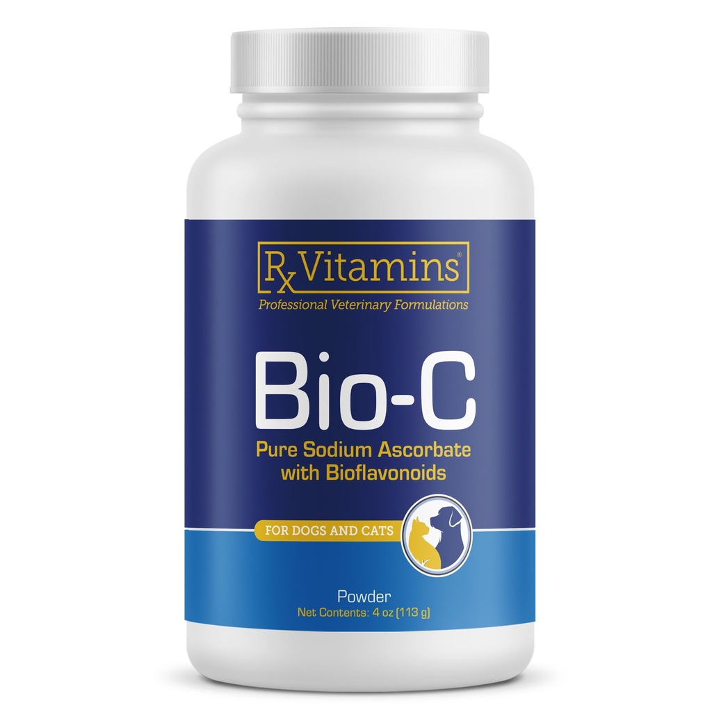 Rx Vitaminer Bio-C - Vitamin C for hunder og katter - med sitron Bioflavonoider for Allergy Relief - Immune Support Supplement - fremmer sunn coat og hud - Joint Supplement - 4 oz