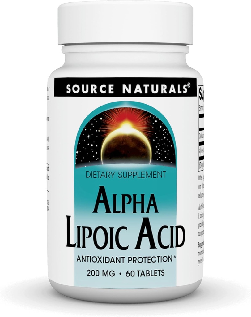 Kilde Naturals Alpha Lipoic Acid 200 mg støtter sunn sukkermetabolisme, leverfunksjon og energigenerasjon - 60 tabletter