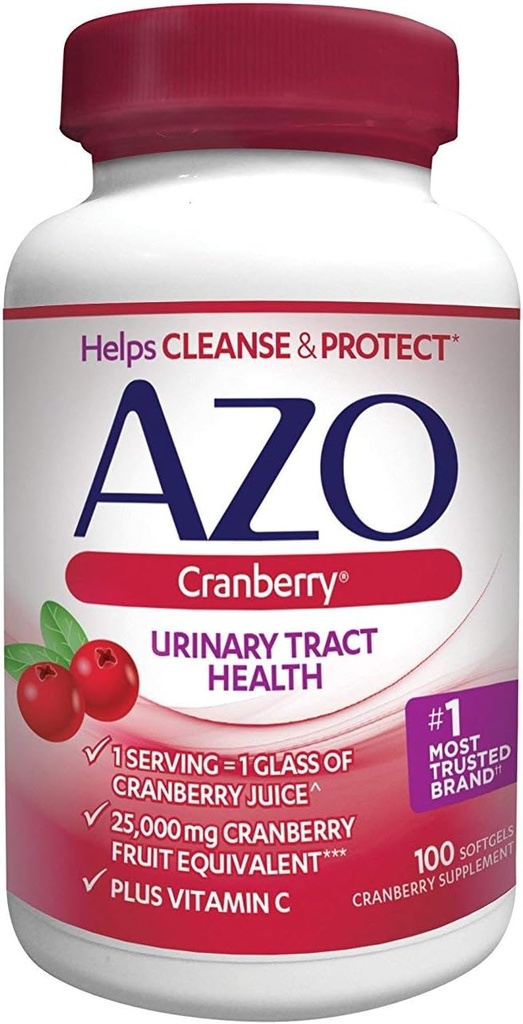 AZO Cranberry, Maks styrke, Softgels 100 ea (Pack of 4)