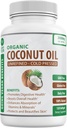 Økologisk kokosolje Capsules 2000mg - 100% ekstra jomfru, kald presset for sunn hud, ekstra hårvekst, neglepleie, brain Booster - 120 Softgels - uraffinert ren og ikke GMO piller - rik på MCT