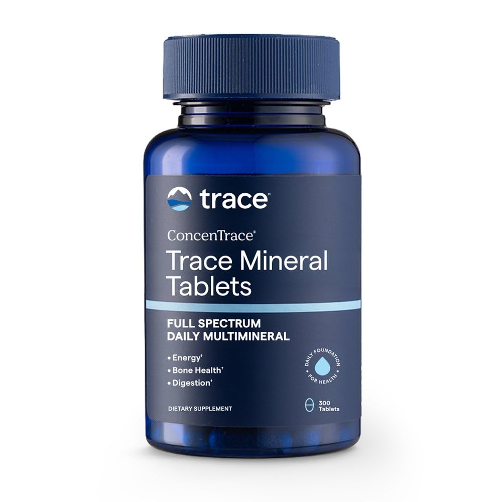 Trace Minerals ConcenTrace Trace Mineral Tabletter - Supplement for Bone & Joint Support - Hjelper Hydration & Electrolyte Restoration - 300 tabletter (100 Serveringer)