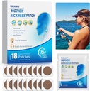 Bevegelsessykhet Patchs for Cruise, Sjøsykhet Patch for svimmelhet Vertigo & Symfon Relief, Barn og voksne reiser Essentials for Cruise / bil / fly / Amusement Park Trip (18 greve)