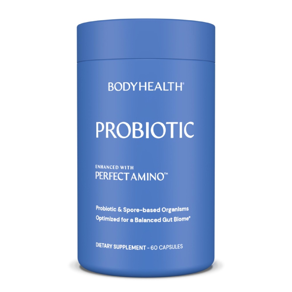 BodyHealth Probiotic Forbedret med PerfectAmino for kvinner og menn, Spor Basert med Bifidobacterium, Lactobacillus Salivarius, Lactobacillus Acidophilus - 60 kapsler
