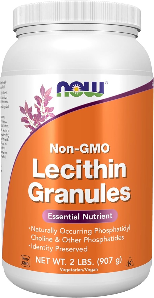 NU Mattilskudd, Lecithin Granules med naturlig forekommende Fosfatidylkolin og andre fosfatider, 2-pund