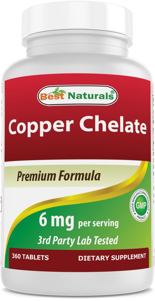 Best Naturals Kobber Chelate 6 mg per servering- 360 tabletter