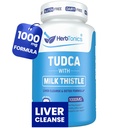 Herbtonics TUDCA 1000mg Liver Detox & Gallblader Support - Melk Thistle & Pterostilbene Forbedret Bile Salt for Liver Cleanse, Sunn Bile Flow og Digestive Helse (60 Vegan Capsules)
