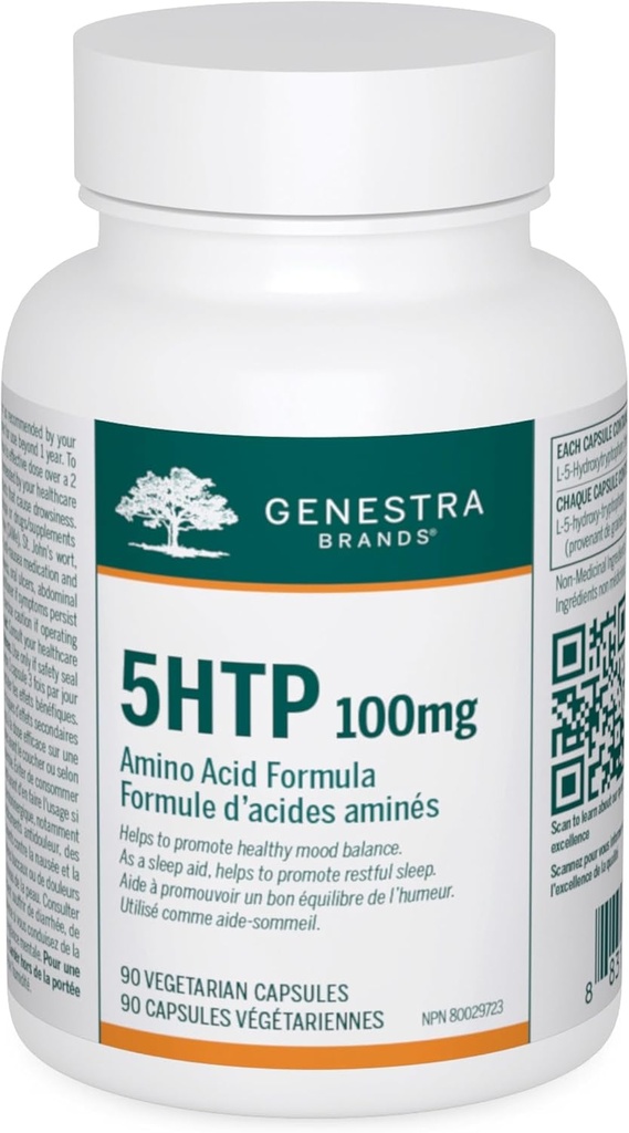 Genestra merkevarer 5HTP 100 mg | Støtte for søvn og mental balanse | 90 kapsler